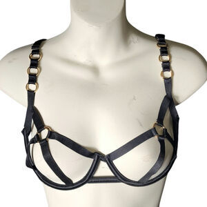 Victoria's Secret Very Sexy Strappy Cage Bondage Look L Balconette Unlined Bra